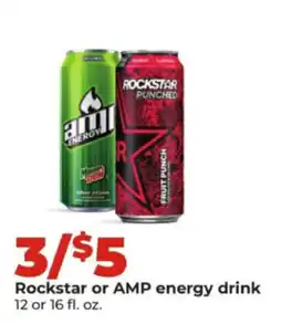 Hy-Vee Rockstar or AMP energy drink offer