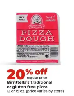 Hy-Vee Birrittella's traditional or gluten free pizza offer
