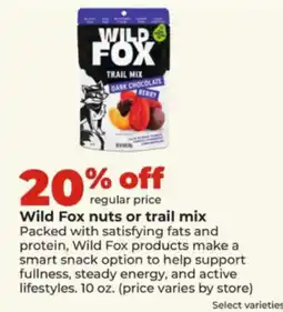 Hy-Vee Wild Fox nuts or trail mix offer
