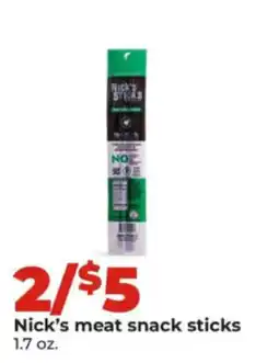 Hy-Vee Nick's meat snack sticks offer