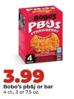 Hy-Vee Bobo's pb&j or bar offer
