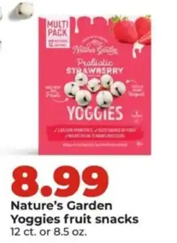 Hy-Vee Nature's Garden Yoggies fruit snacks offer