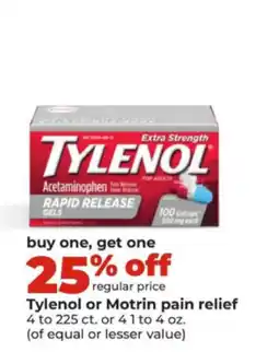 Hy-Vee Tylenol or Motrin pain relief offer