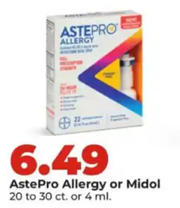 Hy-Vee AstePro Allergy or Midol offer
