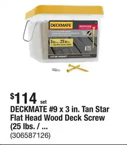 The Home Depot DECKMATE #9 x 3 in. Tan Star Flat Head Wood Deck Screw (25 lbs. / 1543-Pieces) offer