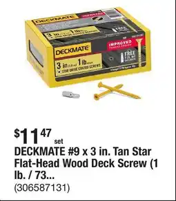 The Home Depot DECKMATE #9 x 3 in. Tan Star Flat-Head Wood Deck Screw (1 lb. / 73-Piece) offer