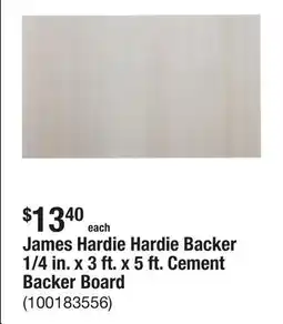The Home Depot James Hardie Hardie Backer 1/4 in. x 3 ft. x 5 ft. Cement Backer Board offer