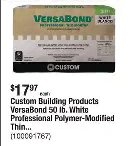The Home Depot Custom Building Products VersaBond 50 lb. White Professional Polymer-Modified Thinset Mortar offer