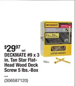 The Home Depot DECKMATE #9 x 3 in. Tan Star Flat-Head Wood Deck Screw 5 lbs.-Box (365-Piece) offer
