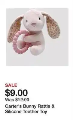 Kohl's Carter's Bunny Rattle & Silicone Teether Toy offer