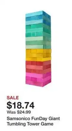 Kohl's Samsonico FunDay Giant Tumbling Tower Game offer