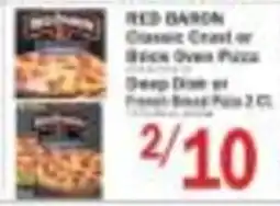 Food Bazaar Red Baron Classic Crust or Brick Oven Pizza offer