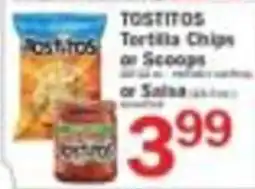 Food Bazaar Tostitos Tortilla Chips or Scoops or Salsa offer