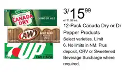 Walgreens 12-Pack Canada Dry or Dr Pepper Products offer