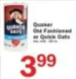 Food Bazaar Quaker Old Fashioned or Quick Oats offer