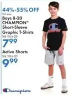 Boscov's Champion boys short sleeve graphic t-shirts offer