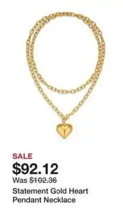 Kohl's Statement Gold Heart Pendant Necklace offer