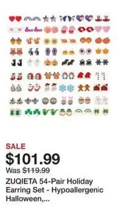 Kohl's Zuqieta 54-Pair Holiday Earring Set offer
