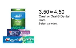 Walgreens Crest or Oral-B Dental Care offer