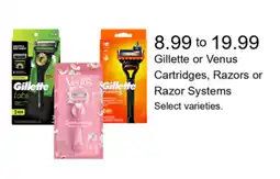 Walgreens Gillette or Venus Cartridges, Razors or Razor Systems offer