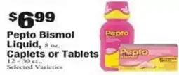 Payless Pepto Bismol Liquid Caplets or Tablets offer