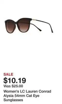 Kohl's Women's LC Lauren Conrad Alysla 54mm Cat Eye Sunglasses offer