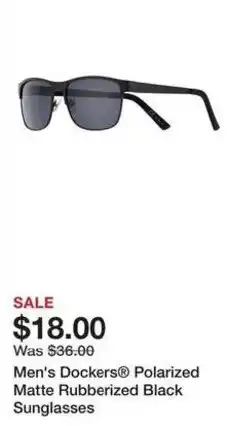 Kohl's Men's Dockers® Polarized Matte Rubberized Black Sunglasses offer