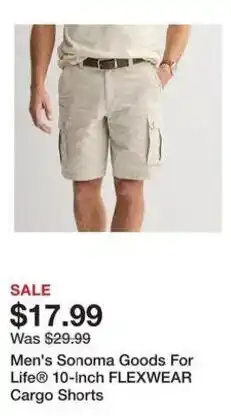 Kohl's Men's Sonoma Goods For Life® 10-inch FLEXWEAR Cargo Shorts offer
