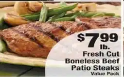 Payless Fresh Cut Boneless Beef Patio Steaks offer