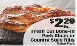 Payless Fresh Cut Bone-In Pork Steak or Country Style Ribs offer