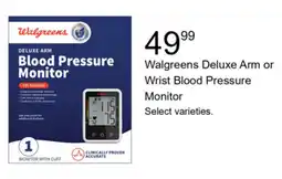 Walgreens Walgreens deluxe arm or wrist blood pressure monitor offer