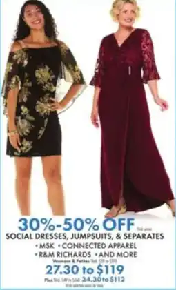 Boscov's MsK Connected Apparel Social Dresses, Jumpsuits, & Separates offer