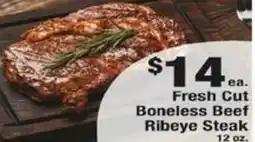 Payless Fresh Cut Boneless Beef Ribeye Steak offer