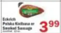 Food Bazaar Eckrich Pollock Kielbasa or Smoked Sausage offer