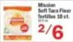 Food Bazaar Mission soft taco flour tortillas offer