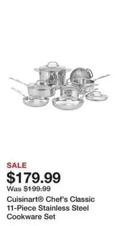 Kohl's Cuisinart Chef's Classic 11-Piece Stainless Steel Cookware Set offer