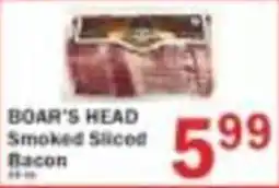 Food Bazaar Boar's Head Smoked Sliced Bacon offer