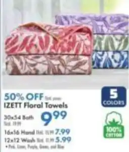 Boscov's Izett Floral Towels offer