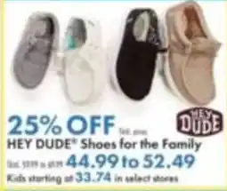 Boscov's Hey Dude Shoes for the Family offer