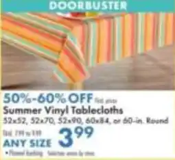 Boscov's Summer Vinyl Tablecloths offer