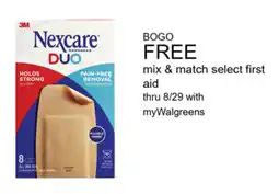Walgreens 3M nexcare duo bandages offer