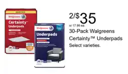 Walgreens Walgreens Certainty™ Underpads offer