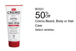 Walgreens Cremo beard, body or hair care offer