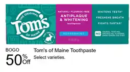 Walgreens Tom's of Maine Toothpaste offer
