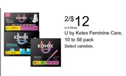Walgreens U by Kotex Feminine Care offer