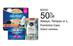 Walgreens Always, Tampax or L. Feminine Care offer