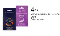 Walgreens Durex Condoms or Personal Care offer