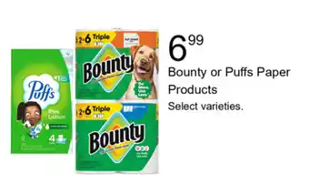 Walgreens Bounty or Puffs Paper Products offer