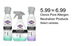Walgreens Clorox pure allergen neutralizer products offer