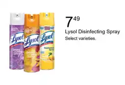 Walgreens Lysol Disinfecting Spray offer